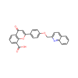 O=C(O)c1cccc2c(=O)cc(-c3ccc(OCc4ccc5ccccc5n4)cc3)oc12 ZINC000029222226