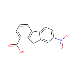 O=C(O)c1cccc2c1Cc1cc([N+](=O)[O-])ccc1-2 ZINC000001673258