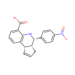 O=C(O)c1cccc2c1N[C@H](c1ccc([N+](=O)[O-])cc1)[C@@H]1CC=C[C@H]21 ZINC000004635320