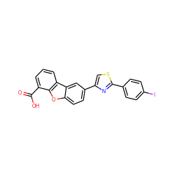 O=C(O)c1cccc2c1oc1ccc(-c3csc(-c4ccc(I)cc4)n3)cc12 ZINC000064553166