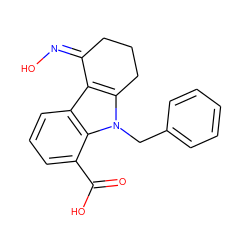 O=C(O)c1cccc2c3c(n(Cc4ccccc4)c12)CCC/C3=N/O ZINC000038784008