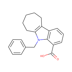 O=C(O)c1cccc2c3c(n(Cc4ccccc4)c12)CCCCC3 ZINC000040403424