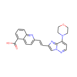 O=C(O)c1cccc2nc(/C=C/c3cn4nccc(N5CCOCC5)c4n3)ccc12 ZINC001772636027