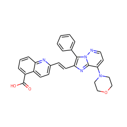 O=C(O)c1cccc2nc(/C=C/c3nc4c(N5CCOCC5)ccnn4c3-c3ccccc3)ccc12 ZINC001772593063