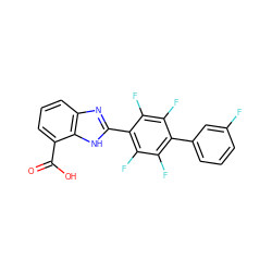 O=C(O)c1cccc2nc(-c3c(F)c(F)c(-c4cccc(F)c4)c(F)c3F)[nH]c12 ZINC000168612103