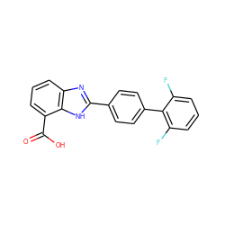 O=C(O)c1cccc2nc(-c3ccc(-c4c(F)cccc4F)cc3)[nH]c12 ZINC000113982615