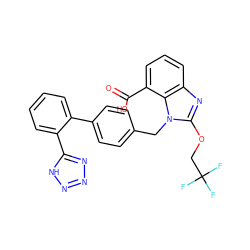 O=C(O)c1cccc2nc(OCC(F)(F)F)n(Cc3ccc(-c4ccccc4-c4nnn[nH]4)cc3)c12 ZINC000013832282