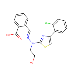 O=C(O)c1ccccc1/C=N/N(CCO)c1nc(-c2ccccc2Cl)cs1 ZINC001772615099