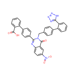 O=C(O)c1ccccc1-c1ccc(-c2nc3ccc([N+](=O)[O-])cc3c(=O)n2Cc2ccc(-c3ccccc3-c3nnn[nH]3)cc2)cc1 ZINC000028757896