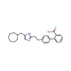 O=C(O)c1ccccc1-c1ccc(CCc2ncc(CC3CCCCCC3)[nH]2)cc1 ZINC000049089520