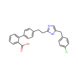 O=C(O)c1ccccc1-c1ccc(CCc2ncc(Cc3ccc(Cl)cc3)[nH]2)cc1 ZINC000049050533