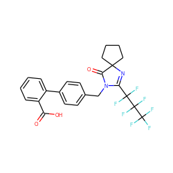 O=C(O)c1ccccc1-c1ccc(CN2C(=O)C3(CCCC3)N=C2C(F)(F)C(F)(F)C(F)(F)F)cc1 ZINC000013833586