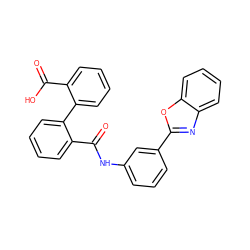 O=C(O)c1ccccc1-c1ccccc1C(=O)Nc1cccc(-c2nc3ccccc3o2)c1 ZINC000002933770