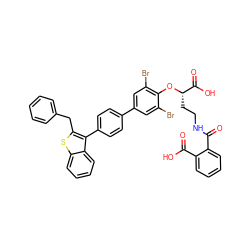 O=C(O)c1ccccc1C(=O)NCC[C@H](Oc1c(Br)cc(-c2ccc(-c3c(Cc4ccccc4)sc4ccccc34)cc2)cc1Br)C(=O)O ZINC000095542047