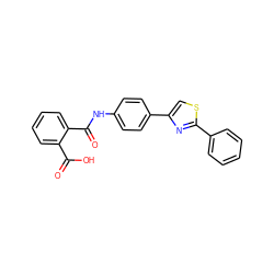 O=C(O)c1ccccc1C(=O)Nc1ccc(-c2csc(-c3ccccc3)n2)cc1 ZINC000003382845