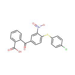 O=C(O)c1ccccc1C(=O)c1ccc(Sc2ccc(Cl)cc2)c([N+](=O)[O-])c1 ZINC000002161179