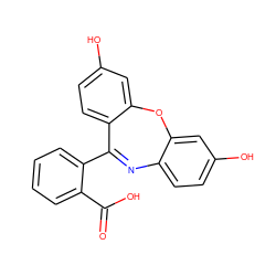 O=C(O)c1ccccc1C1=Nc2ccc(O)cc2Oc2cc(O)ccc21 ZINC000000266001