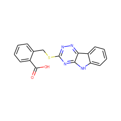 O=C(O)c1ccccc1CSc1nnc2c(n1)[nH]c1ccccc12 ZINC000003378649