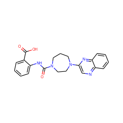 O=C(O)c1ccccc1NC(=O)N1CCCN(c2cnc3ccccc3n2)CC1 ZINC000028969730