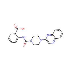 O=C(O)c1ccccc1NC(=O)N1CCN(c2cnc3ccccc3n2)CC1 ZINC000028969569
