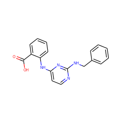 O=C(O)c1ccccc1Nc1ccnc(NCc2ccccc2)n1 ZINC000014960257