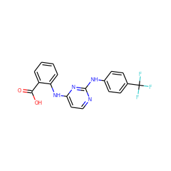 O=C(O)c1ccccc1Nc1ccnc(Nc2ccc(C(F)(F)F)cc2)n1 ZINC000014960312