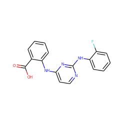 O=C(O)c1ccccc1Nc1ccnc(Nc2ccccc2F)n1 ZINC000014960285