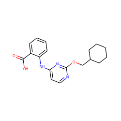 O=C(O)c1ccccc1Nc1ccnc(OCC2CCCCC2)n1 ZINC000014960244