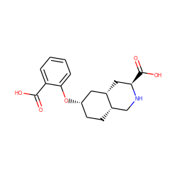 O=C(O)c1ccccc1O[C@H]1CC[C@H]2CN[C@H](C(=O)O)C[C@H]2C1 ZINC000096939181