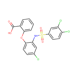 O=C(O)c1ccccc1Oc1ccc(Cl)cc1NS(=O)(=O)c1ccc(Cl)c(Cl)c1 ZINC000053314275