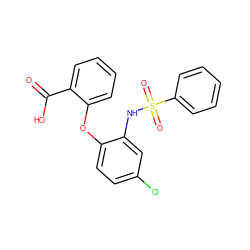 O=C(O)c1ccccc1Oc1ccc(Cl)cc1NS(=O)(=O)c1ccccc1 ZINC000053243942