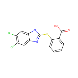 O=C(O)c1ccccc1Sc1nc2cc(Cl)c(Cl)cc2[nH]1 ZINC001772572128