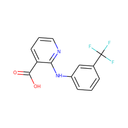 O=C(O)c1cccnc1Nc1cccc(C(F)(F)F)c1 ZINC000000125031