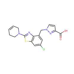 O=C(O)c1ccn(Cc2cc(Cl)cc3sc(N4CC=CCC4)nc23)n1 ZINC001772611981