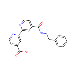 O=C(O)c1ccnc(-c2cc(C(=O)NCCc3ccccc3)ccn2)c1 ZINC000095556198