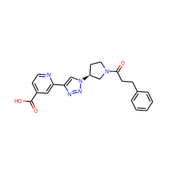 O=C(O)c1ccnc(-c2cn([C@H]3CCN(C(=O)CCc4ccccc4)C3)nn2)c1 ZINC000473134069