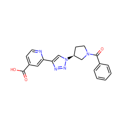 O=C(O)c1ccnc(-c2cn([C@H]3CCN(C(=O)c4ccccc4)C3)nn2)c1 ZINC000473136336