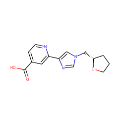 O=C(O)c1ccnc(-c2cn(C[C@@H]3CCCO3)cn2)c1 ZINC000225920291