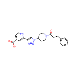 O=C(O)c1ccnc(-c2cn(C3CCN(C(=O)CCc4ccccc4)CC3)nn2)c1 ZINC000473135210