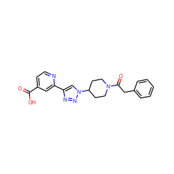 O=C(O)c1ccnc(-c2cn(C3CCN(C(=O)Cc4ccccc4)CC3)nn2)c1 ZINC000473134439