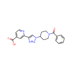 O=C(O)c1ccnc(-c2cn(C3CCN(C(=O)c4ccccc4)CC3)nn2)c1 ZINC000473134001