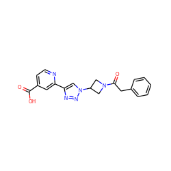 O=C(O)c1ccnc(-c2cn(C3CN(C(=O)Cc4ccccc4)C3)nn2)c1 ZINC000473134959