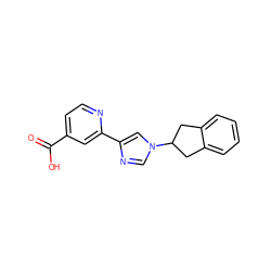 O=C(O)c1ccnc(-c2cn(C3Cc4ccccc4C3)cn2)c1 ZINC000218261307