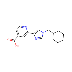 O=C(O)c1ccnc(-c2cn(CC3CCCCC3)cn2)c1 ZINC000225935599