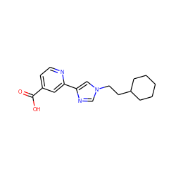 O=C(O)c1ccnc(-c2cn(CCC3CCCCC3)cn2)c1 ZINC000225919707