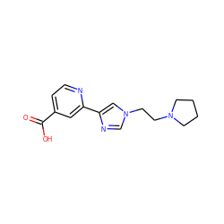 O=C(O)c1ccnc(-c2cn(CCN3CCCC3)cn2)c1 ZINC000225933005