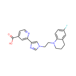 O=C(O)c1ccnc(-c2cn(CCN3CCCc4cc(F)ccc43)cn2)c1 ZINC000218219078