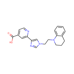 O=C(O)c1ccnc(-c2cn(CCN3CCCc4ccccc43)cn2)c1 ZINC000218218849