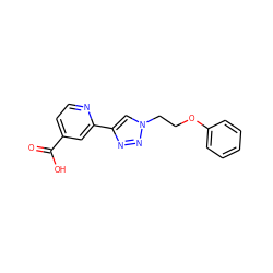 O=C(O)c1ccnc(-c2cn(CCOc3ccccc3)nn2)c1 ZINC000473123515