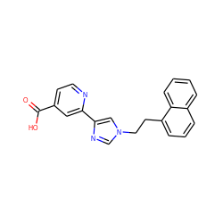 O=C(O)c1ccnc(-c2cn(CCc3cccc4ccccc34)cn2)c1 ZINC000225960929